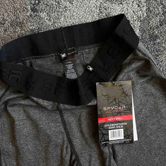 NEW Spyder Active Gray Colorblock Quick Dry Leggings Men's Size Small - Picture 5 of 6